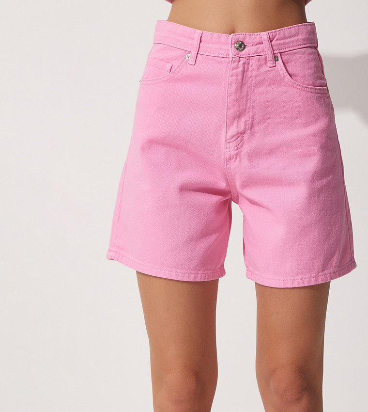 Pink high clearance waisted shorts