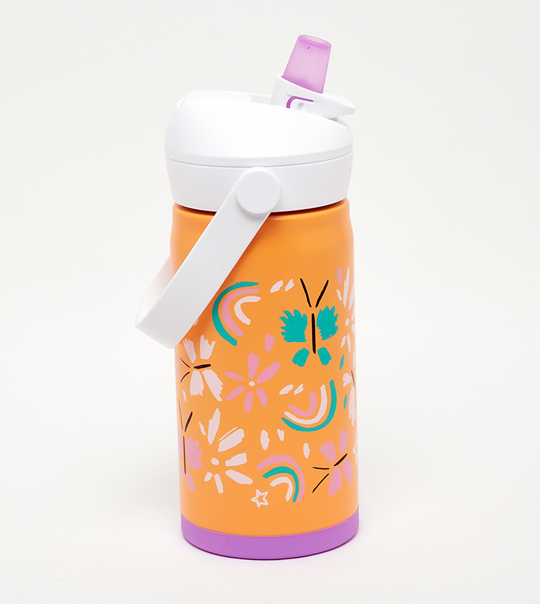 Thrive Vacuum Insulated Stainless Steel Flip Straw Sipper, 12oz - Butterfly Rainbow