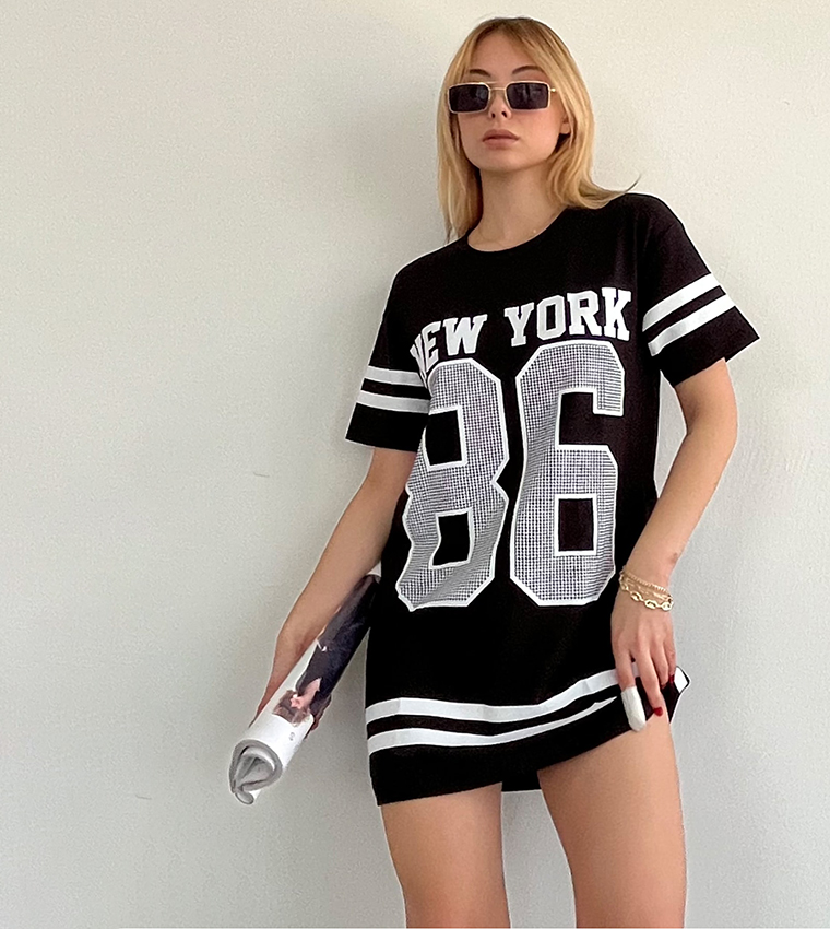 Oversized t shirt deals dress black