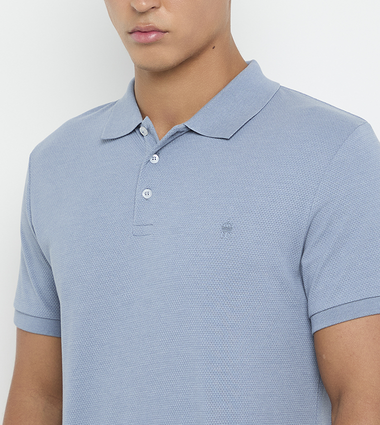 Textured Knitted Polo T-Shirt