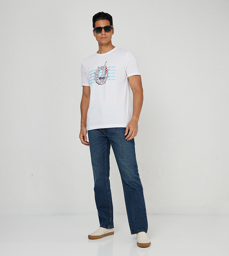 Buy Nautica Relaxed Fit Washed Jeans In Blue 6thStreet UAE