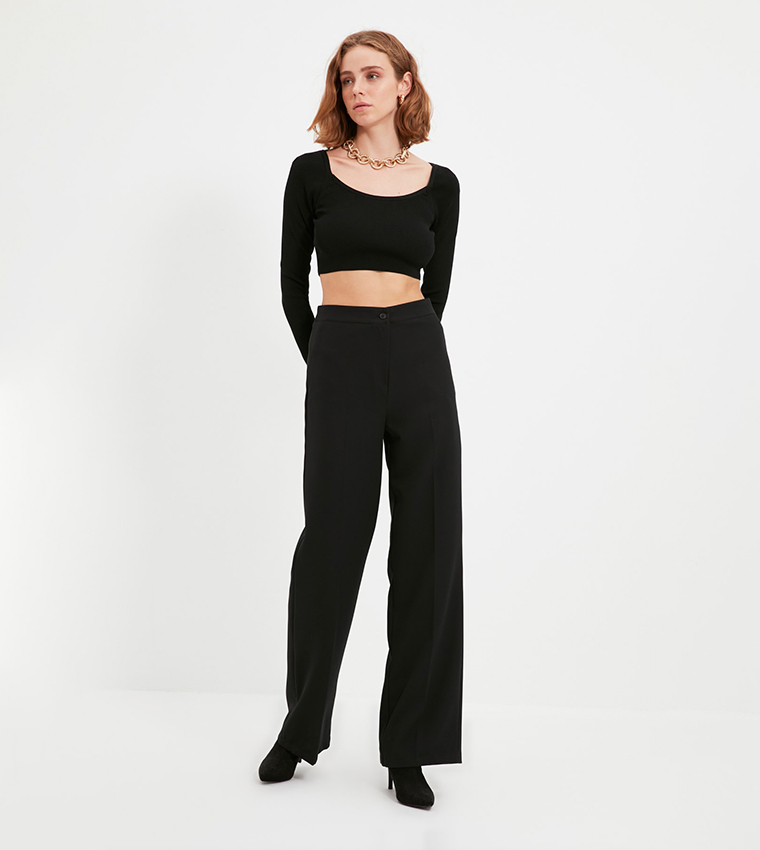 flowy wide leg trousers