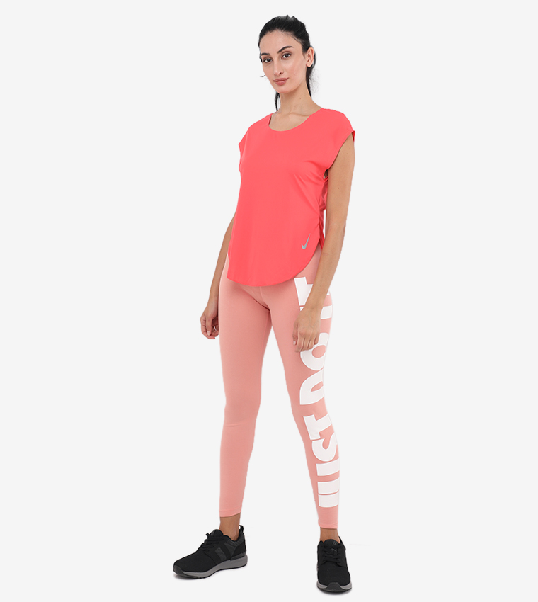 W NK City Sleek Top SS-Ember Glow/Reflective Silv