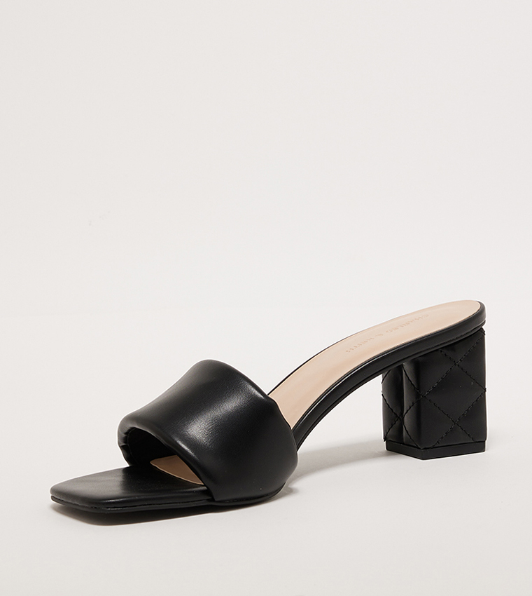 Quilted Block Heel Sandals