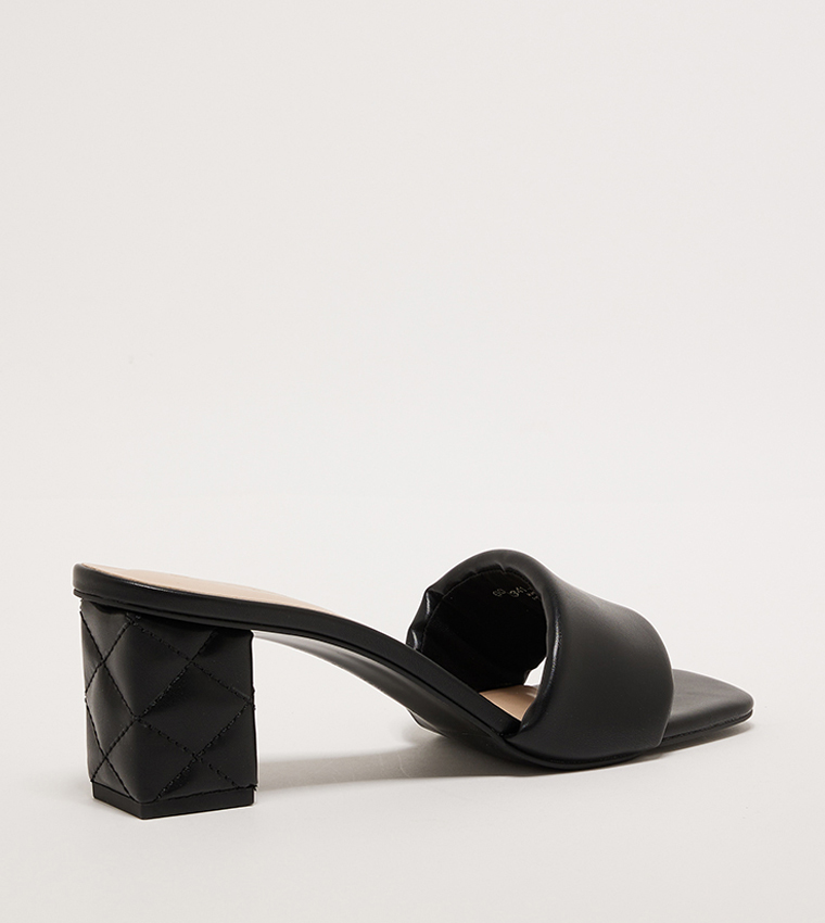 Quilted Block Heel Sandals