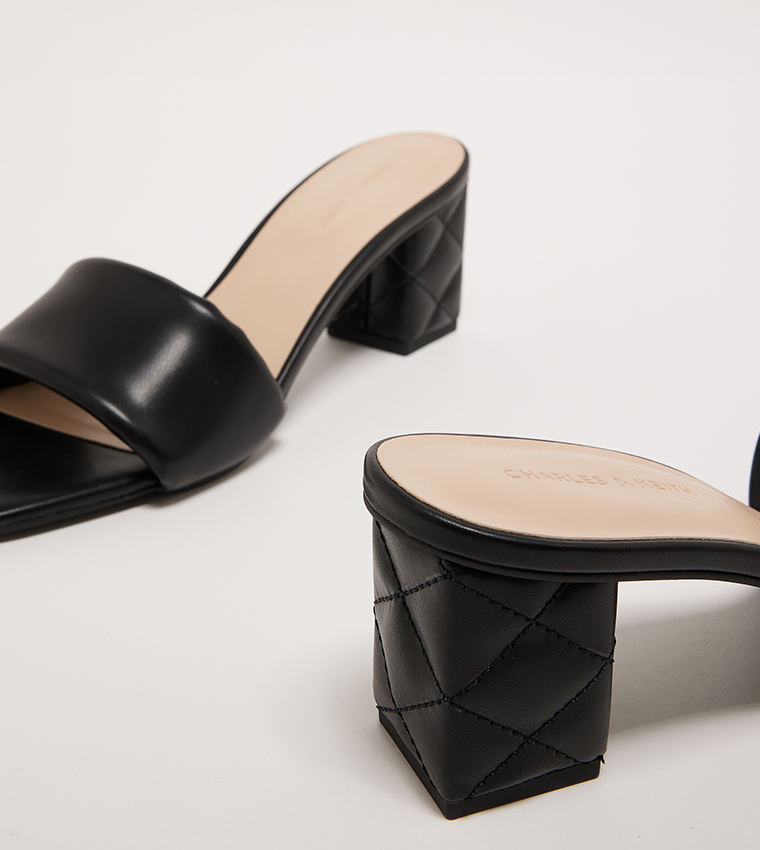 Quilted Block Heel Sandals