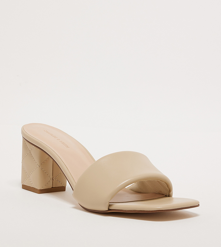 Quilted Block Heel Sandals