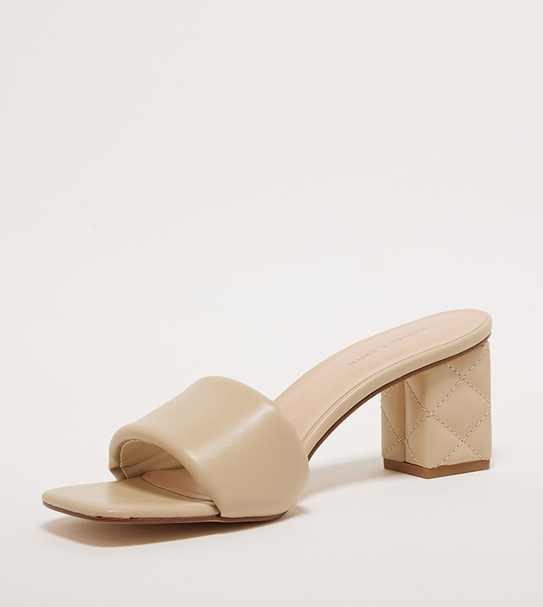 Quilted Block Heel Sandals