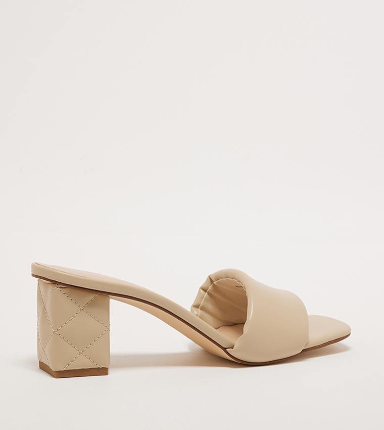 Quilted Block Heel Sandals
