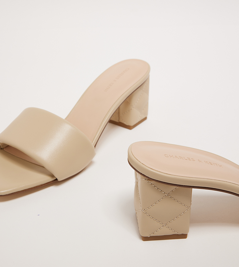 Quilted Block Heel Sandals