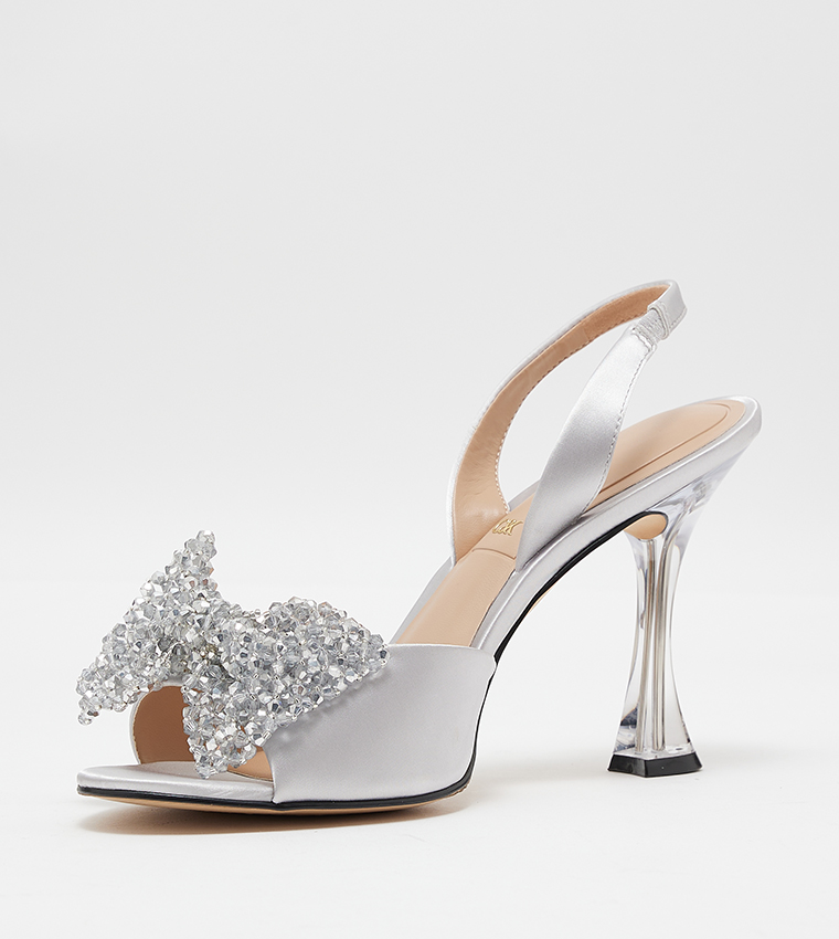 Embellished Slingback Heel Sandals