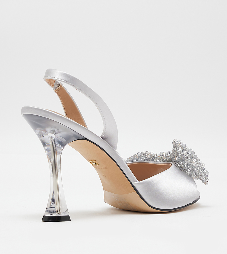 Embellished Slingback Heel Sandals
