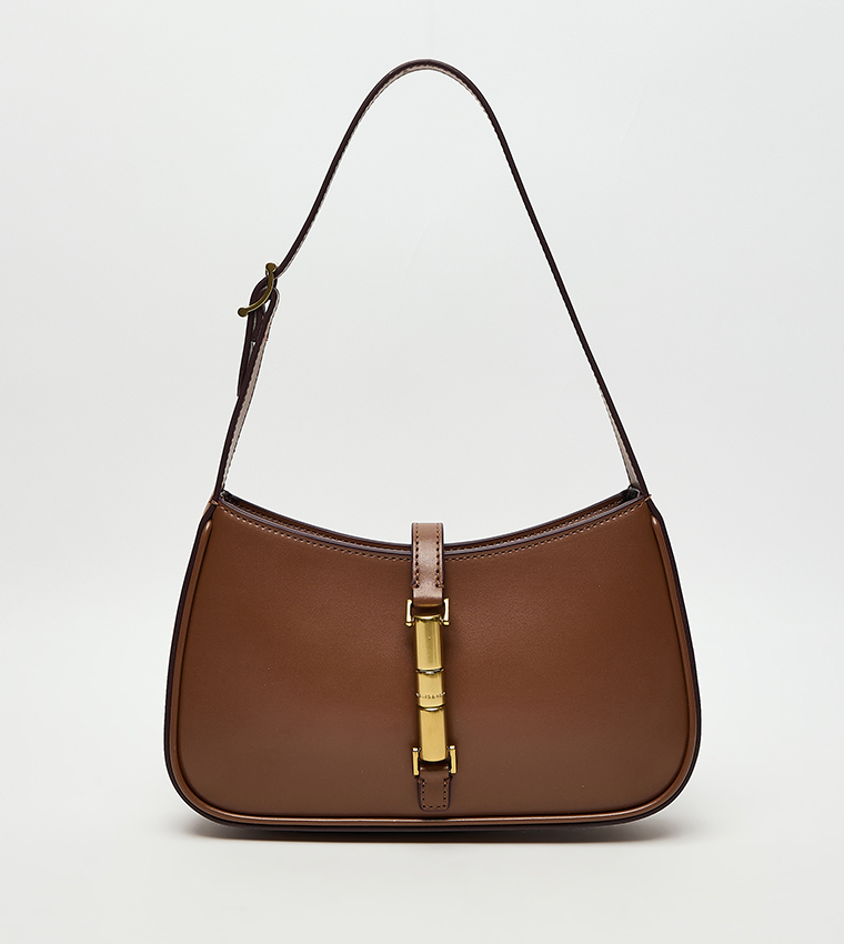 CESIA Metal Accent Shoulder Bag