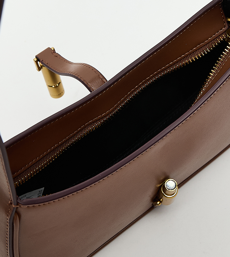 CESIA Metal Accent Shoulder Bag