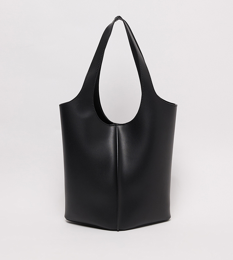 Textured Tote Bag with Pouch