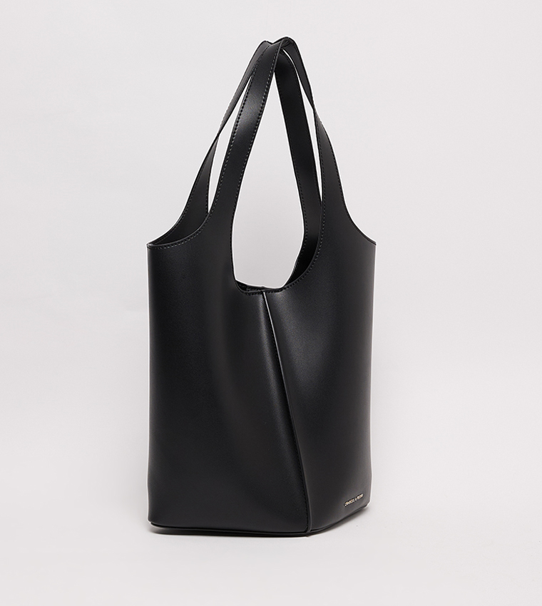 Textured Tote Bag with Pouch