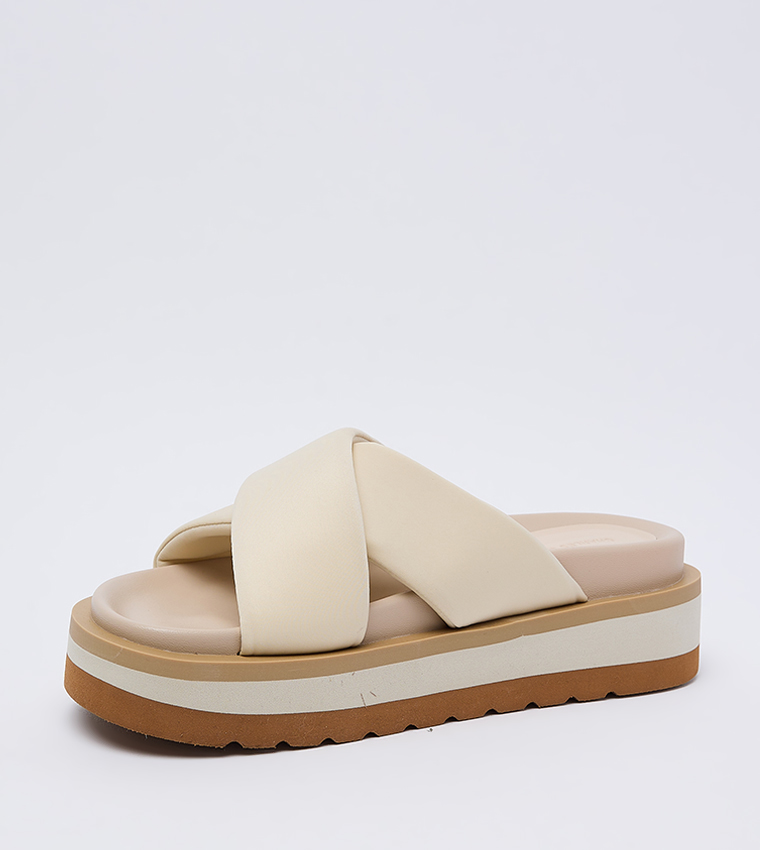 Crossover Strap Platform Sandals