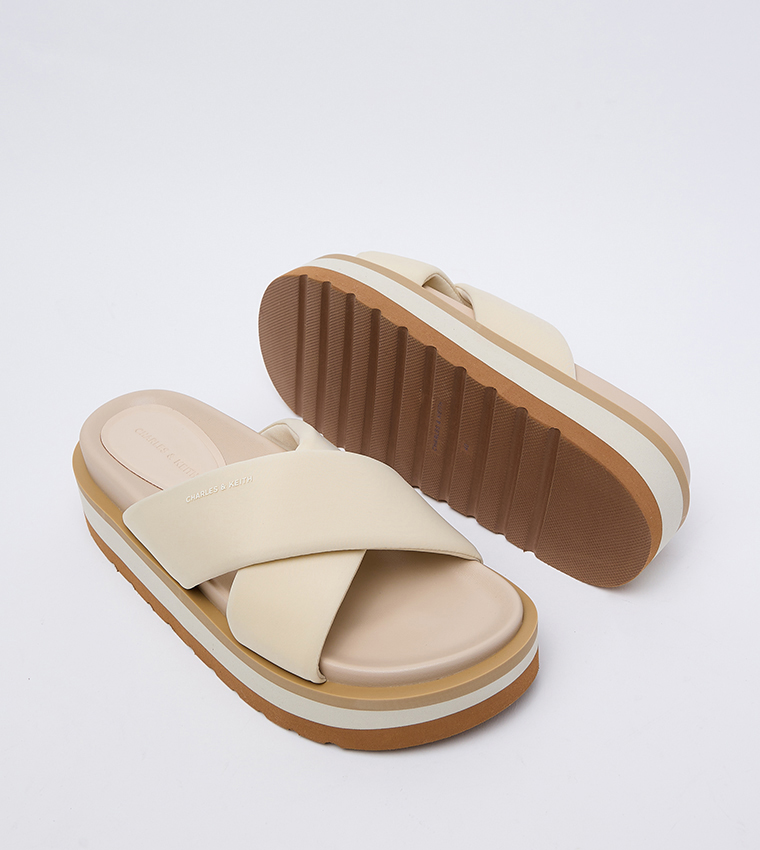 Crossover Strap Platform Sandals