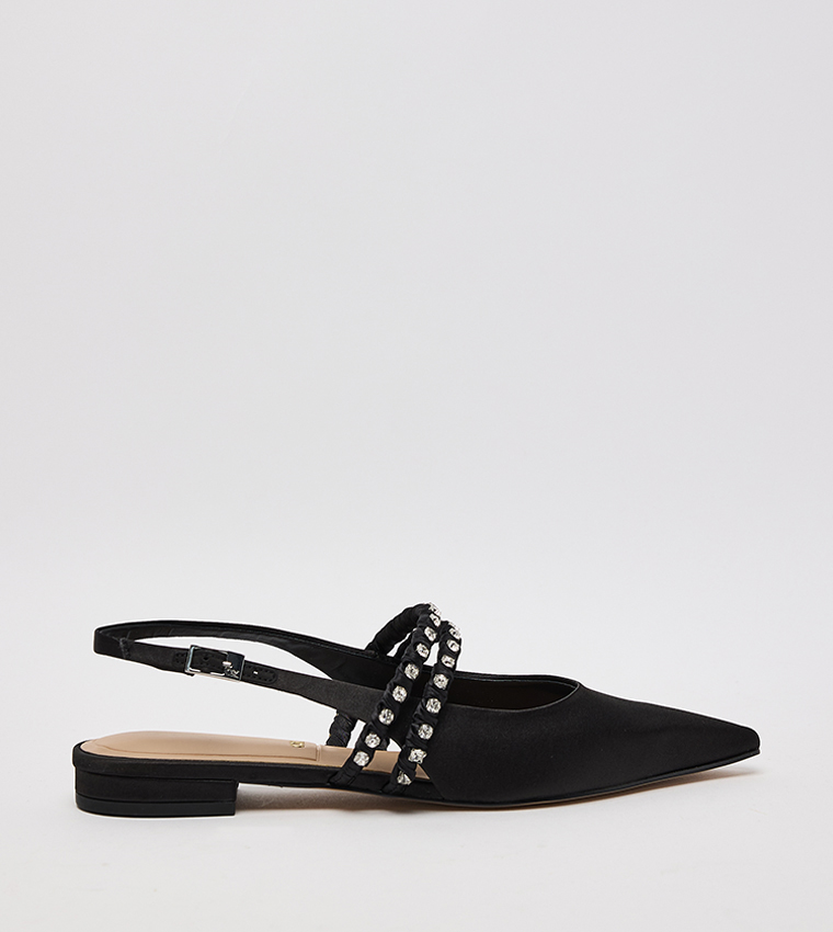 Goldie Recycled Polyester Gem Encrusted Flats