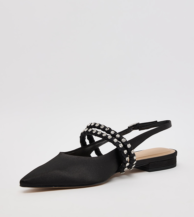 Goldie Recycled Polyester Gem Encrusted Flats