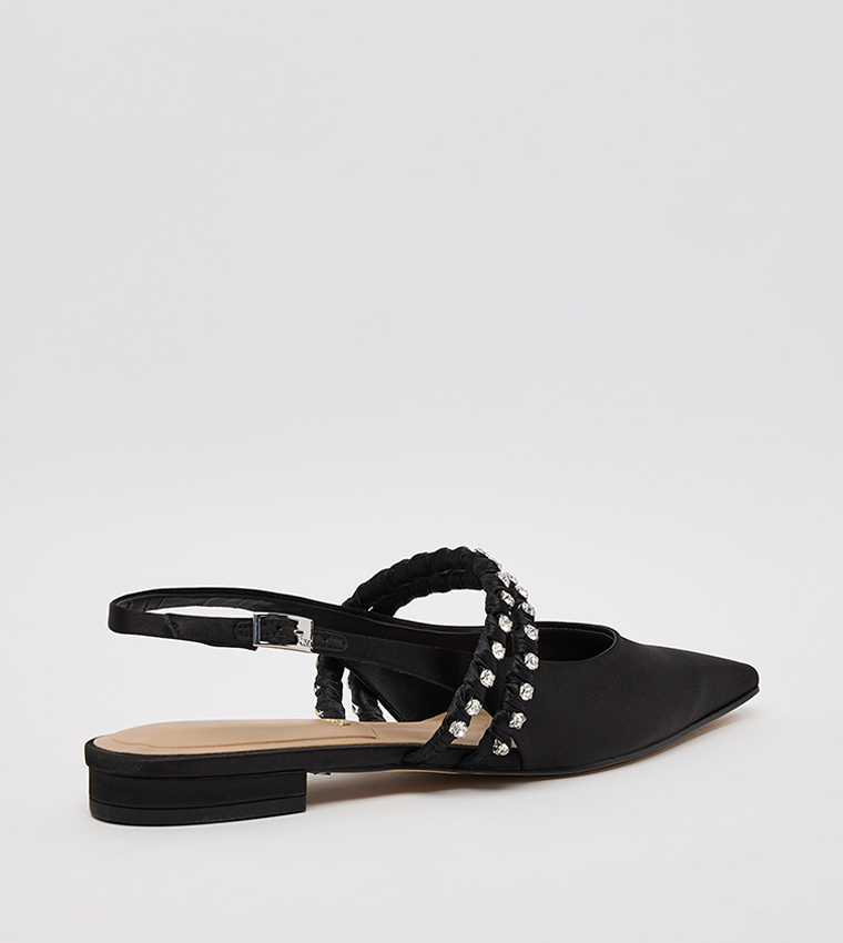 Goldie Recycled Polyester Gem Encrusted Flats
