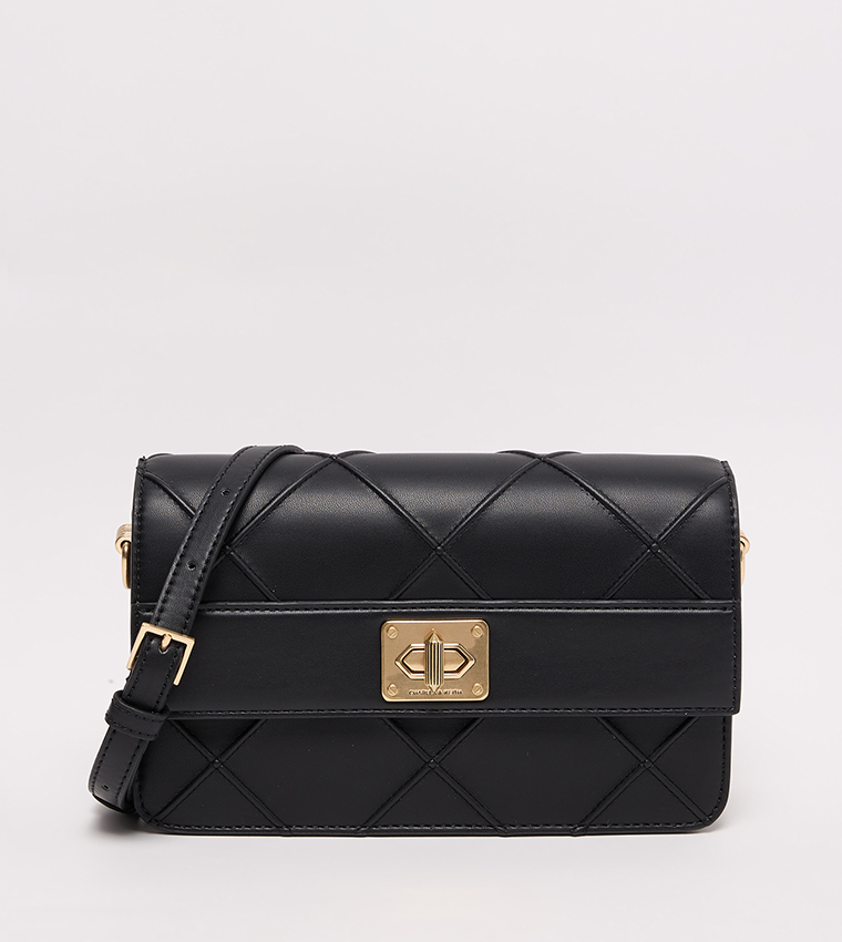 Quilted Twist-Lock Crossbody Bag