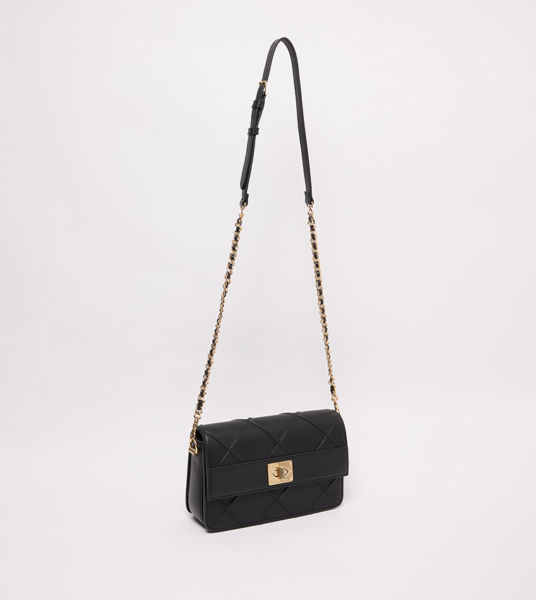 Quilted Twist-Lock Crossbody Bag