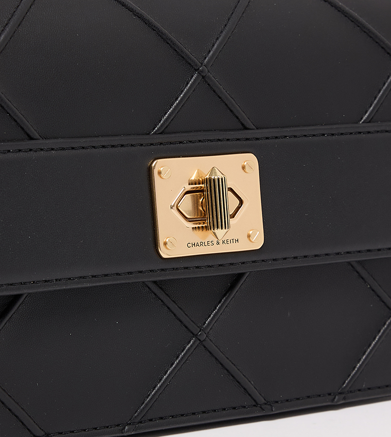 Quilted Twist-Lock Crossbody Bag