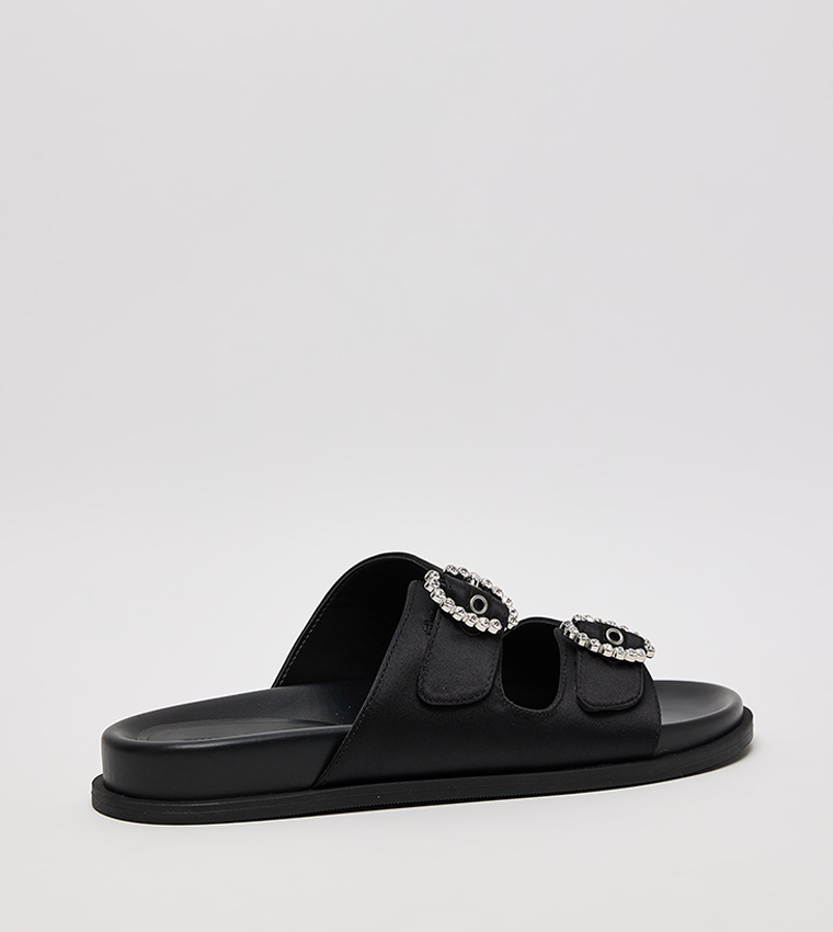 Embellished Buckle Comfort Sandals