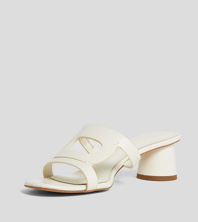 Cut-Out Cylindrical Heel Sandals