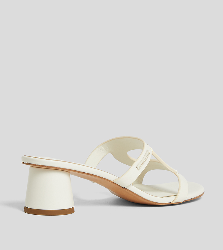 Cut-Out Cylindrical Heel Sandals