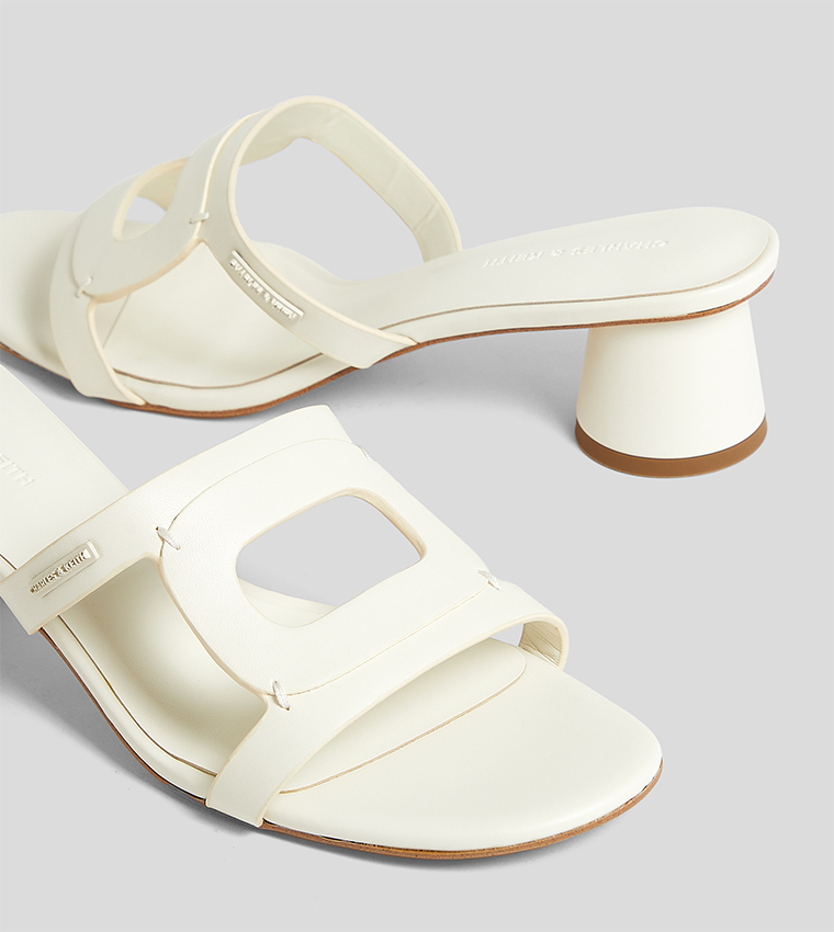 Cut-Out Cylindrical Heel Sandals