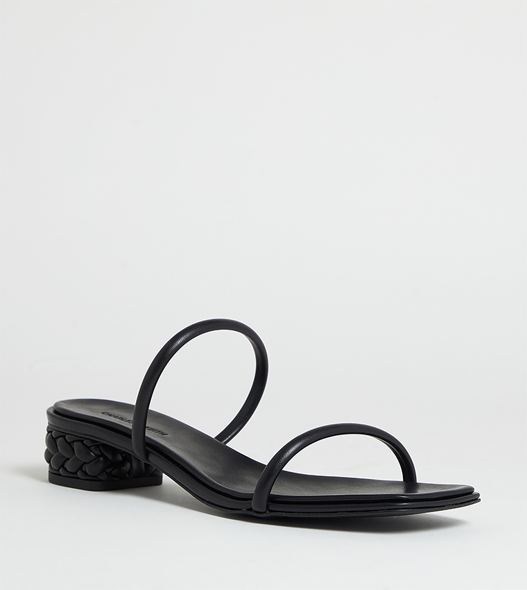 Double Strap Braided Heel Sandals