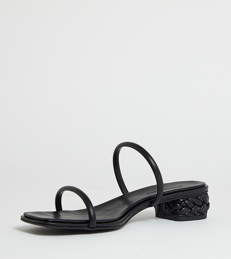 Double Strap Braided Heel Sandals