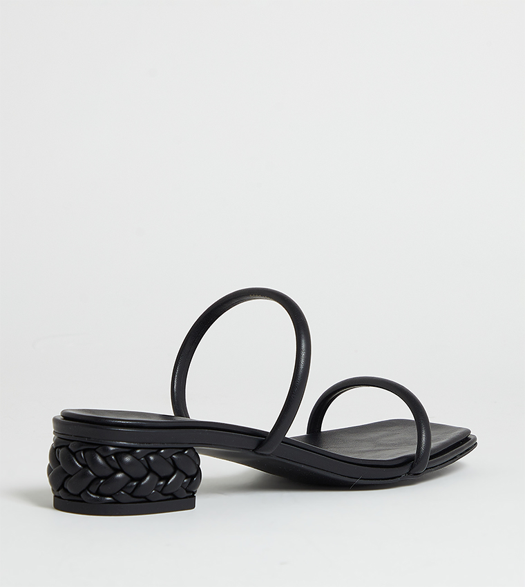 Double Strap Braided Heel Sandals
