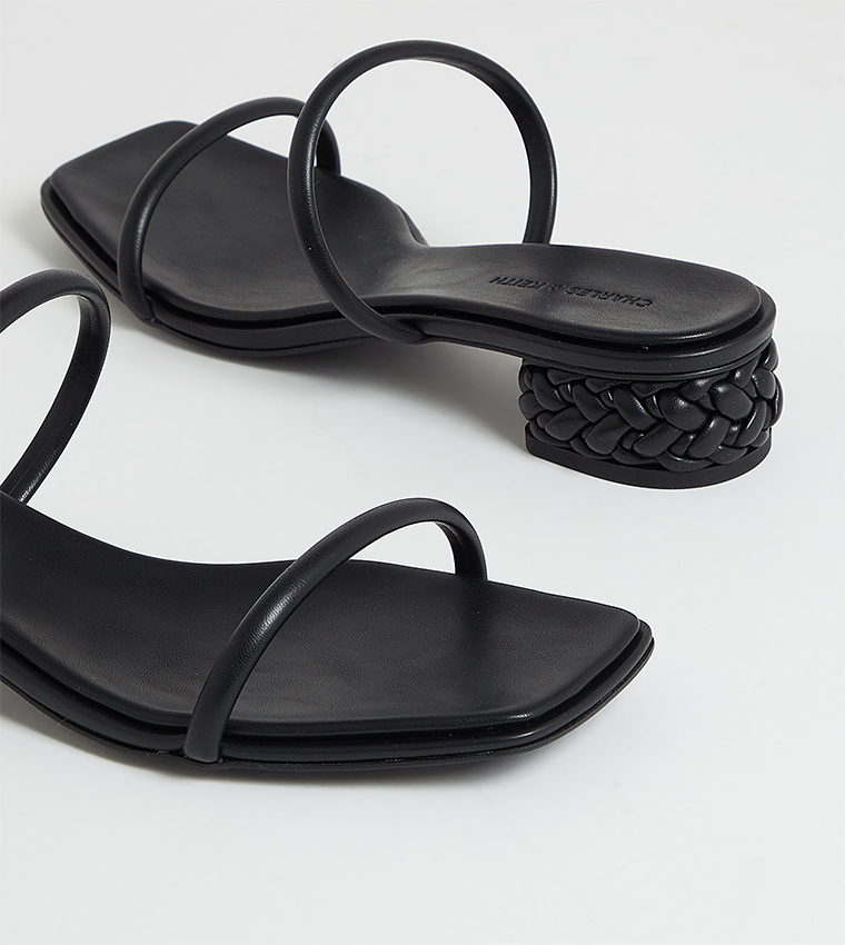 Double Strap Braided Heel Sandals
