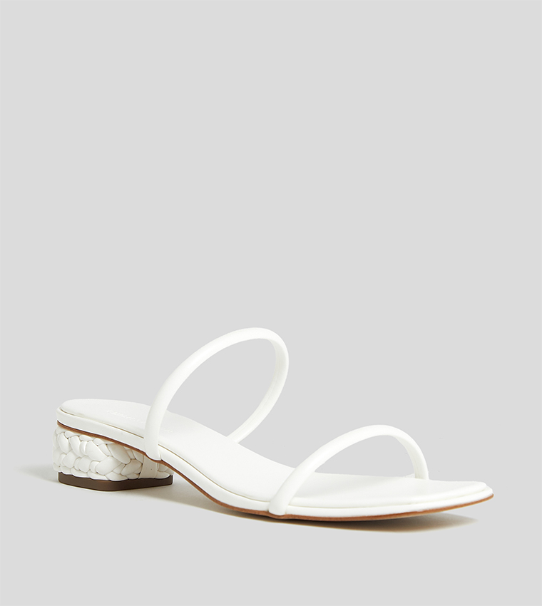 Double Strap Braided Heel Sandals
