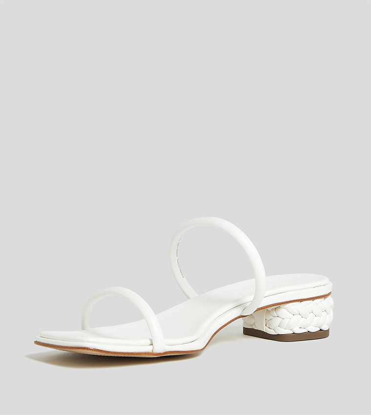 Double Strap Braided Heel Sandals