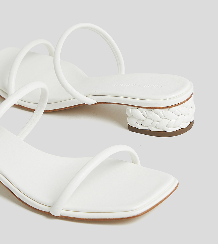 Double Strap Braided Heel Sandals
