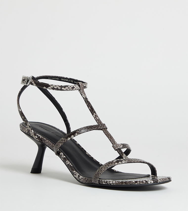 Buy Charles Keith Snakeskin Ankle Strap Heel Sandals In Multiple Colors 6thStreet UAE