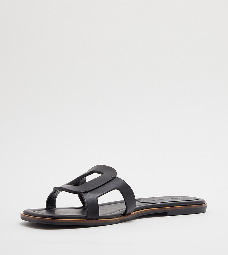 Cut-Out Detail Slide Sandals