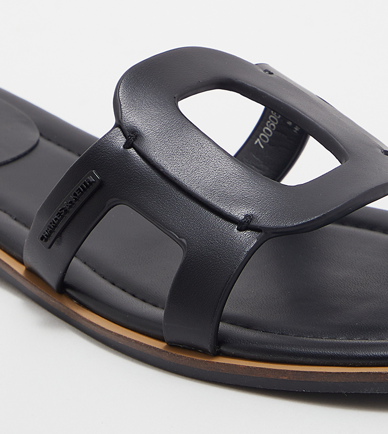 Cut-Out Detail Slide Sandals