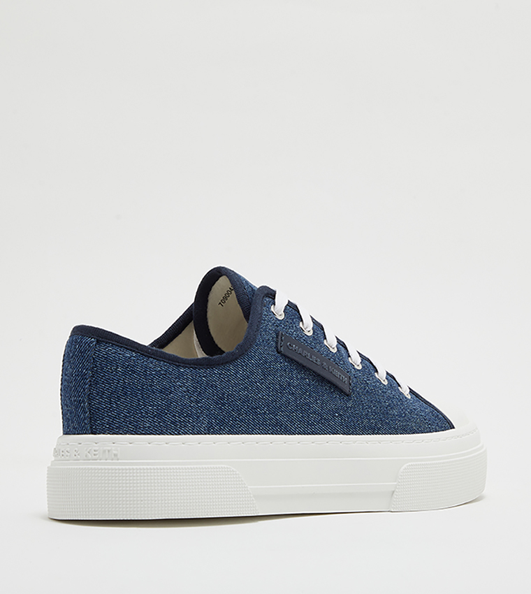 Logo Badge Denim Low Top Sneakers