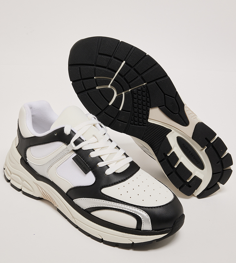 Lace up chunky high top trainers shop