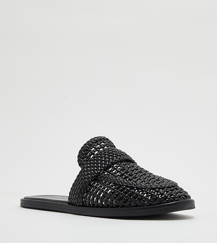 Braided Slip-On Loafer Mules