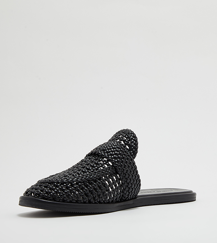 Braided Slip-On Loafer Mules