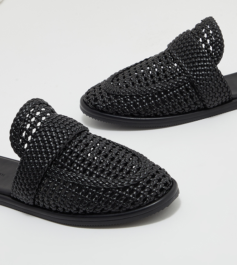 Braided Slip-On Loafer Mules