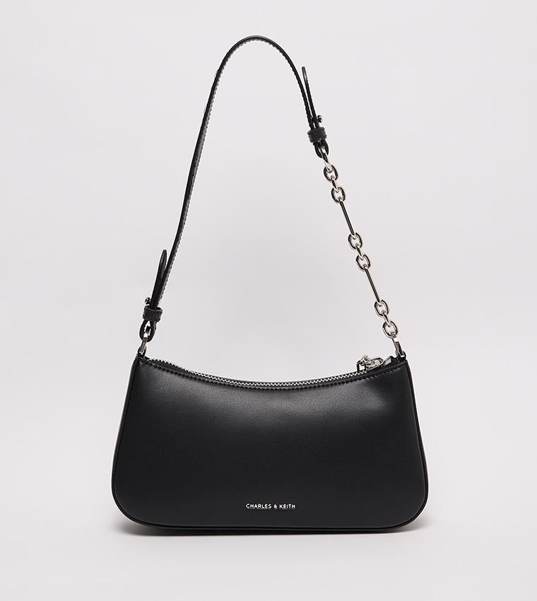 Textured Chain-Strap Shoulder Bag