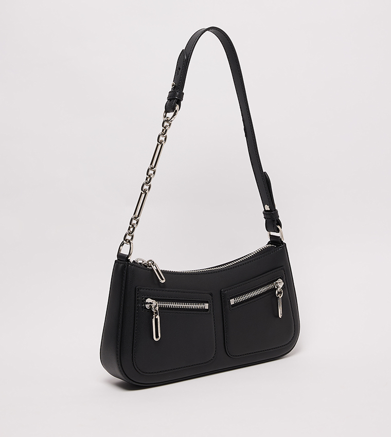 Textured Chain-Strap Shoulder Bag