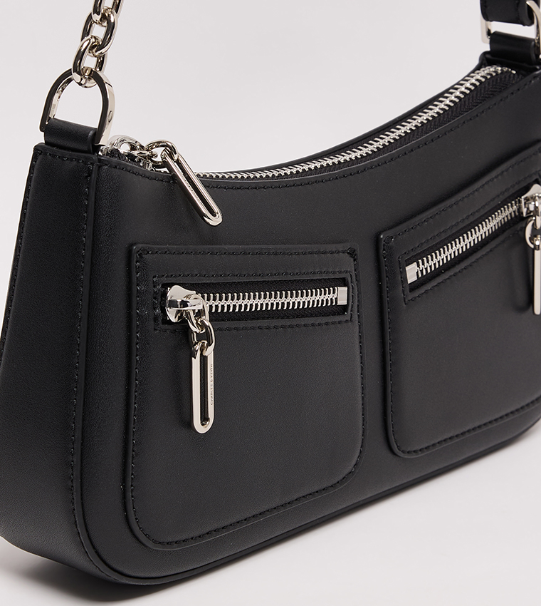 Textured Chain-Strap Shoulder Bag